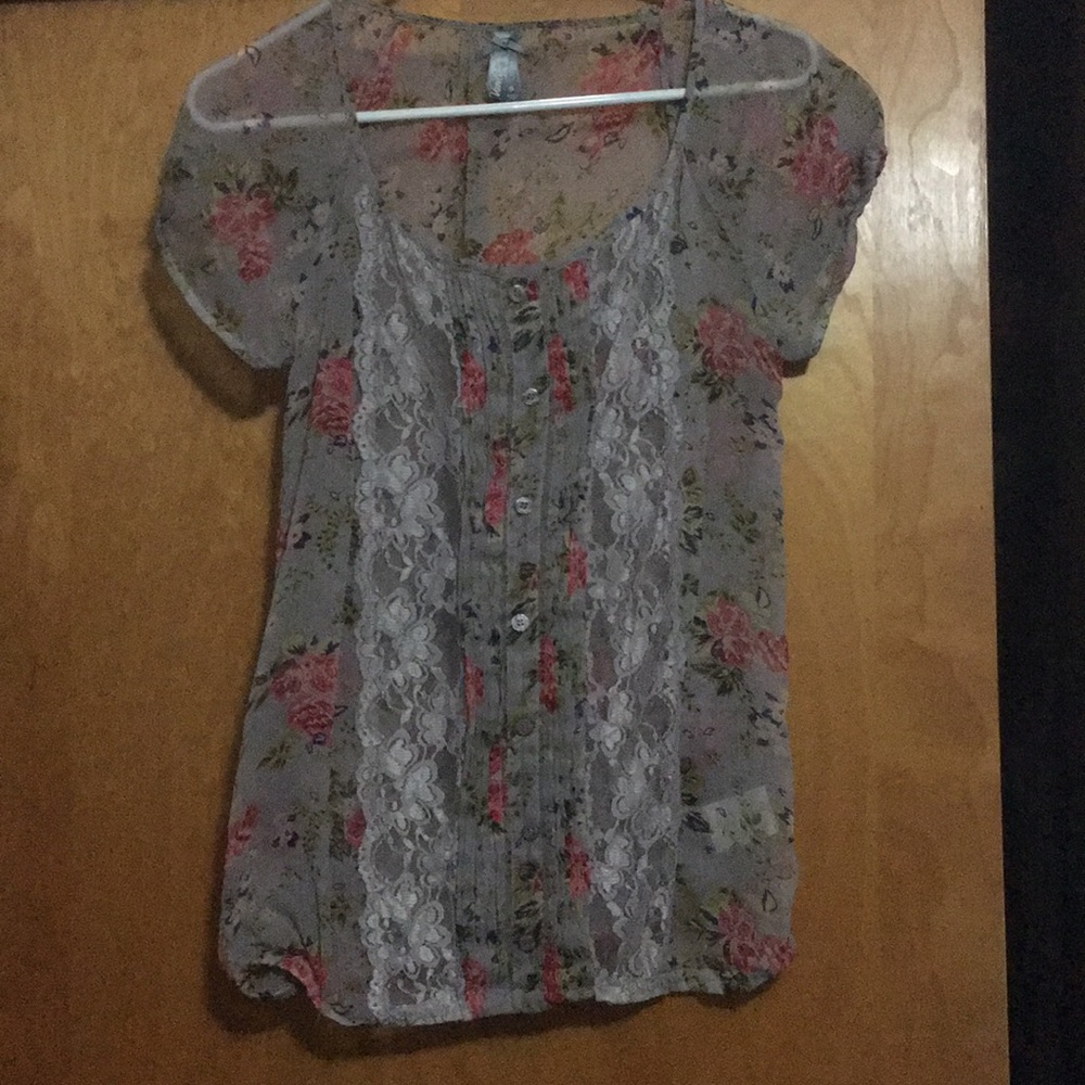Beautiful floral sheer lace top